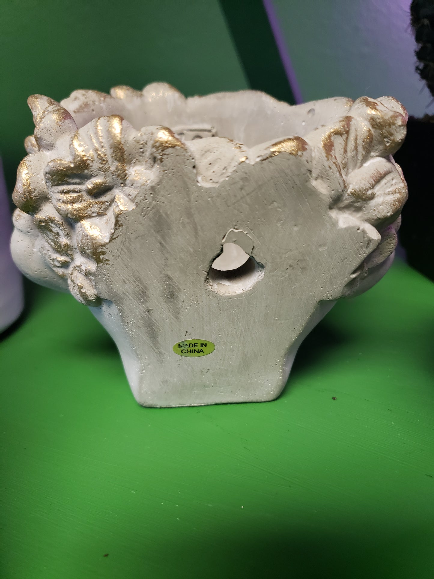 Concrete Face Plant Pot