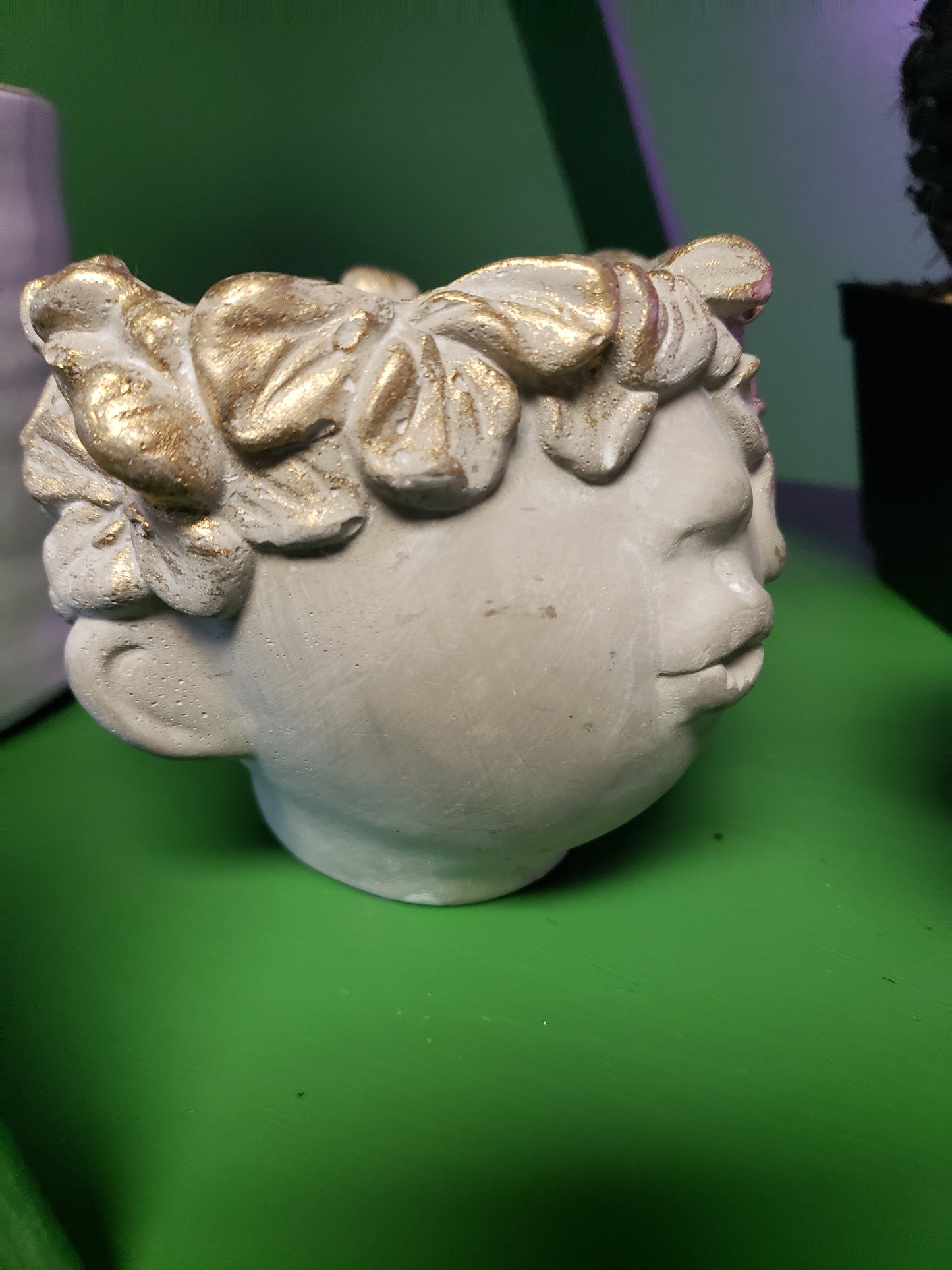 Concrete Face Plant Pot