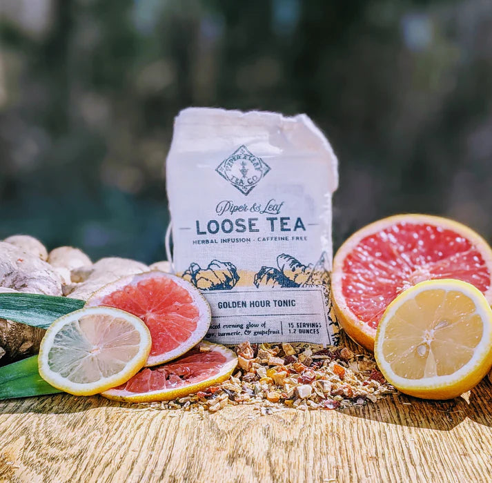 Golden Hour Tonic- Piper and Leaf Tea- GRAPEFRUIT. SMOOTH TURMERIC. SPICY GINGER & SWEET PINEAPPLE
