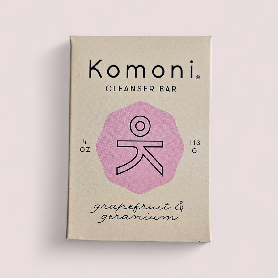 Komoni- GRAPEFRUIT GERANIUM ALL NATURAL FACE & BODY CLEANSER BAR