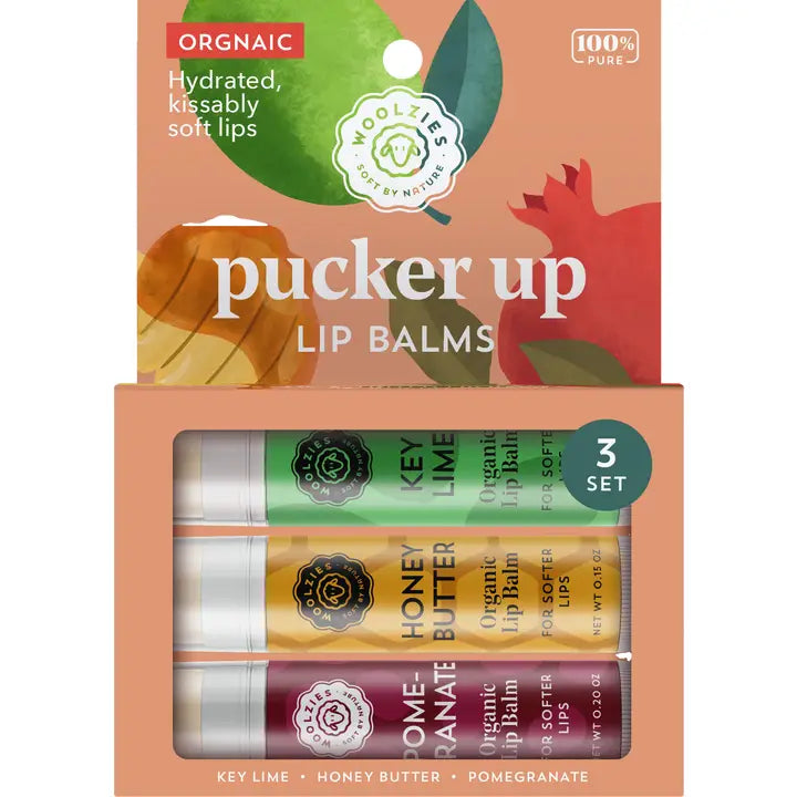 Woolzies Pucker Up Lip Balms Set Of 3