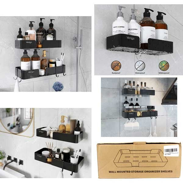 WALL MOUNT STAINLESS STEEL SHELVING - 2PACK ORGANIZER