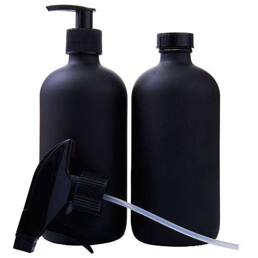 Boston Round Glass Bottle- Coated