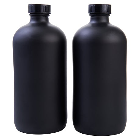 Boston Round Glass Bottle- Coated