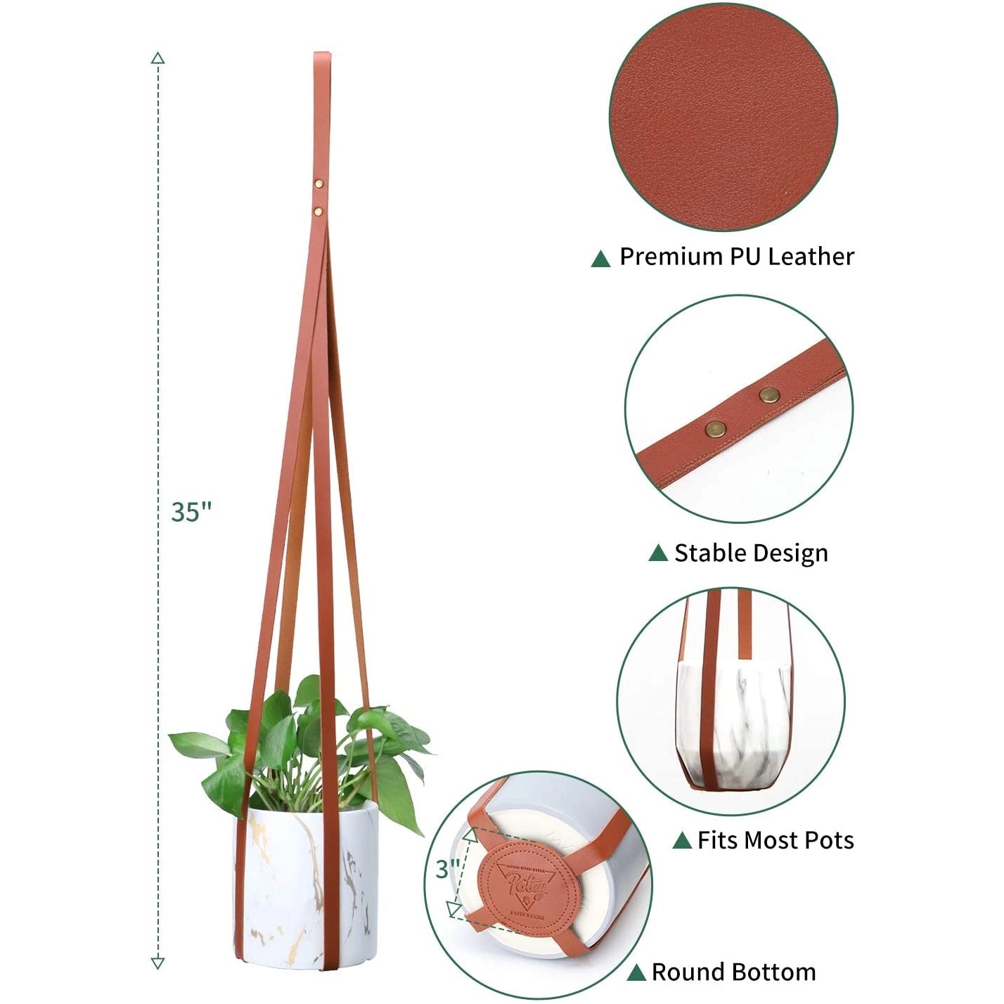 Vegan Leather Plant Hanger