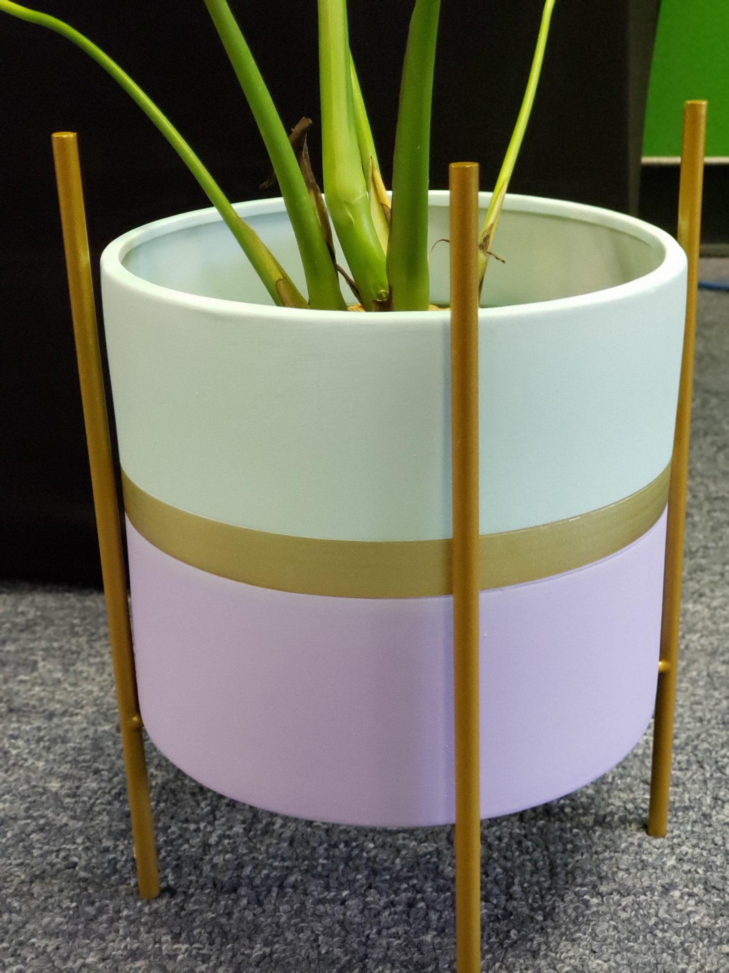 Modernist Planter w/ Gold Pedestal