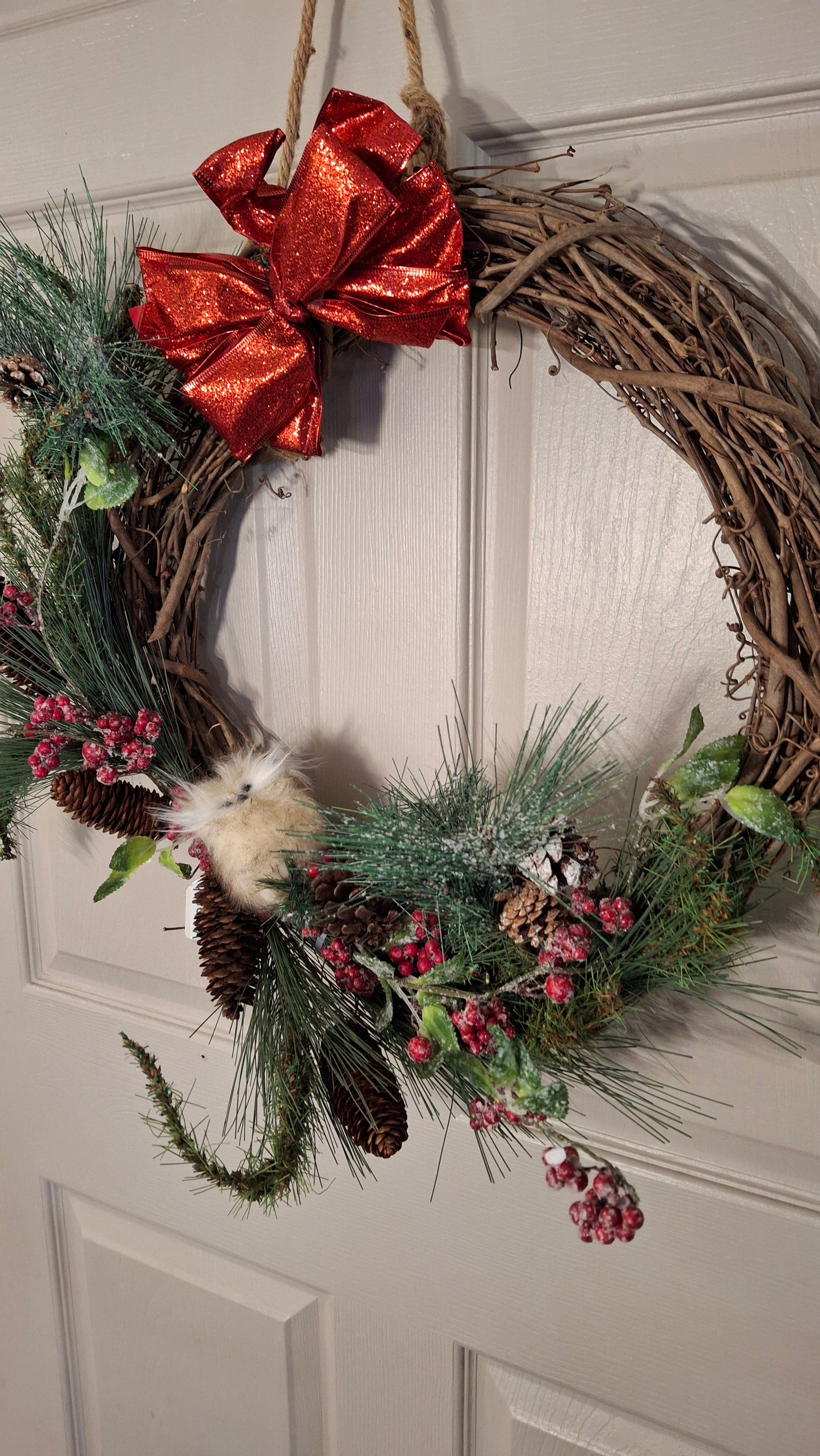 Red Bow Wreath