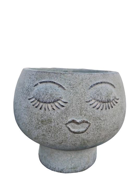 Concrete Face Plant Pot