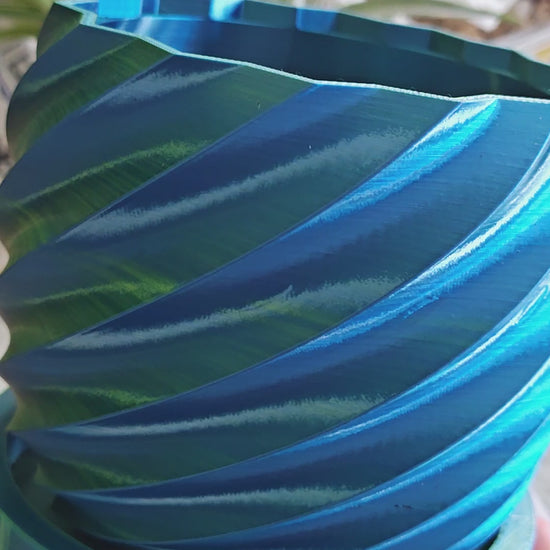 Spiral pot  Blue & Green