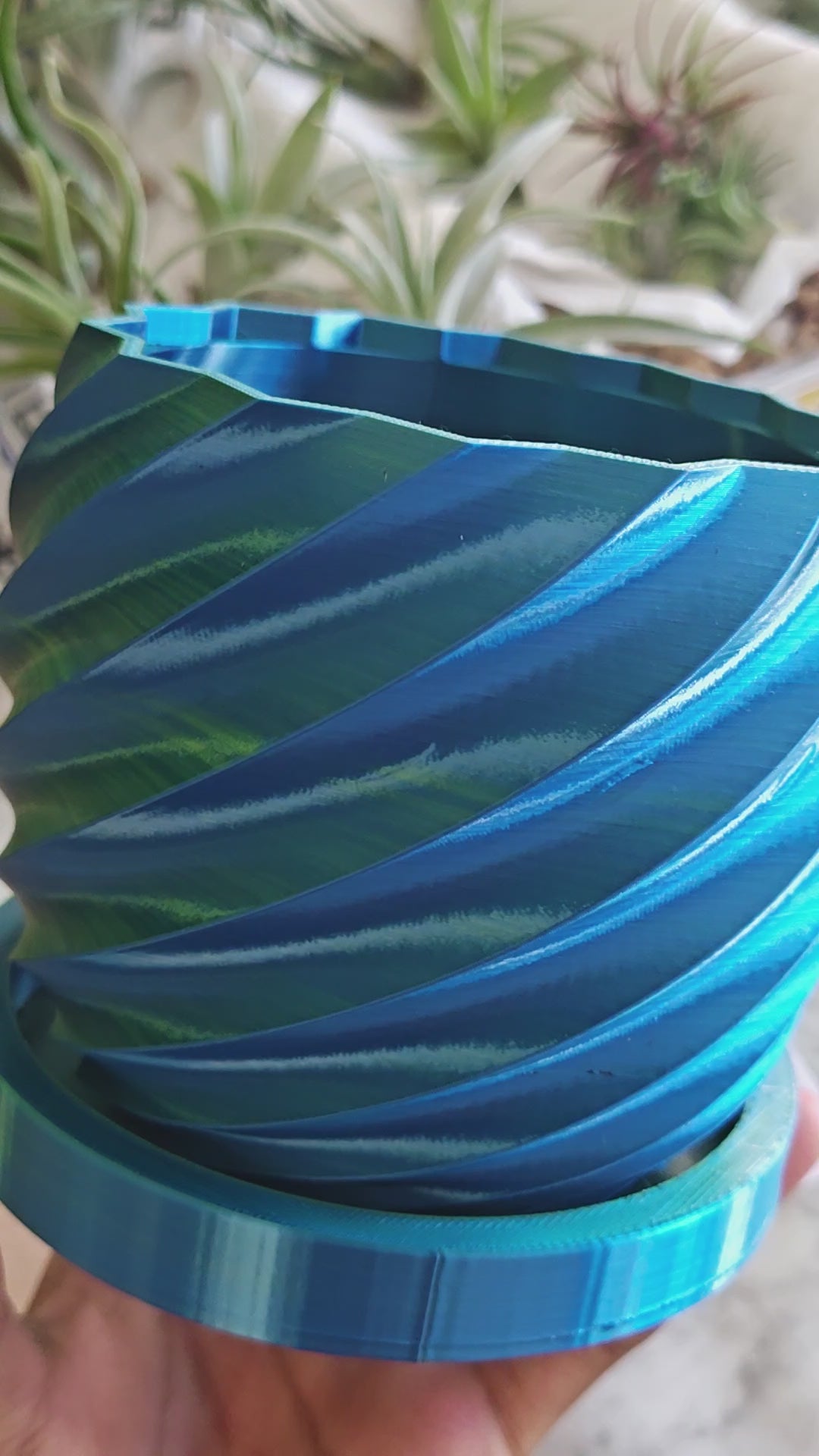 Spiral pot  Blue & Green