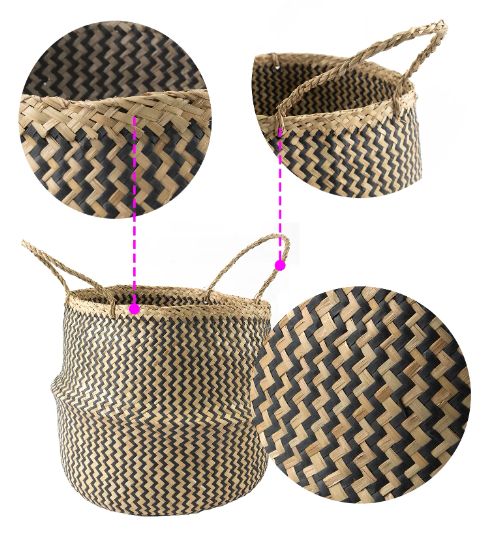 Black Belly Basket with Handles