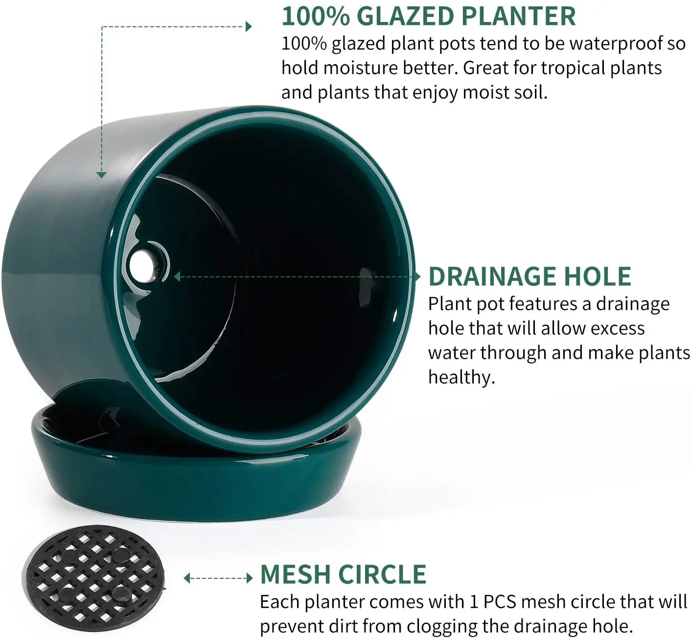 Teal Ceramic Pot